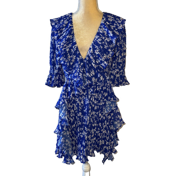 LA MAISON TALULAH-MEDITERRANEAN MINX Pleated Mini Dress Size M - Picture 3 of 16